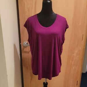 Athleta Magenta Short Sleeve Tee Sz Med